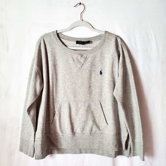 Polo Ralph Lauren Tops - Ralph Lauren Polo Gray Boxy Oversized Crewneck Sweatshirt